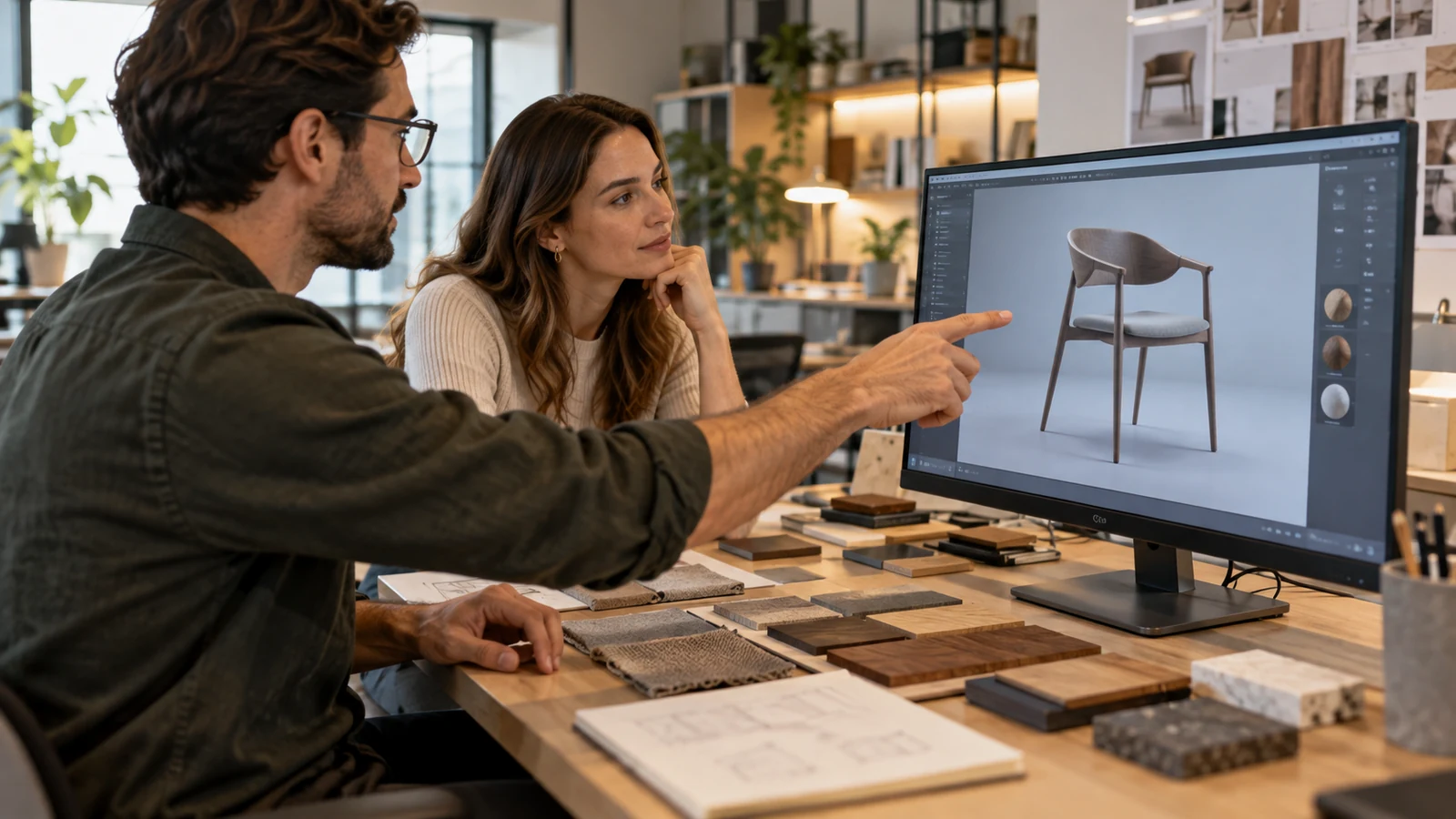 Illustration : Démonstration d’un modèle de mobilier en trois dimensions.